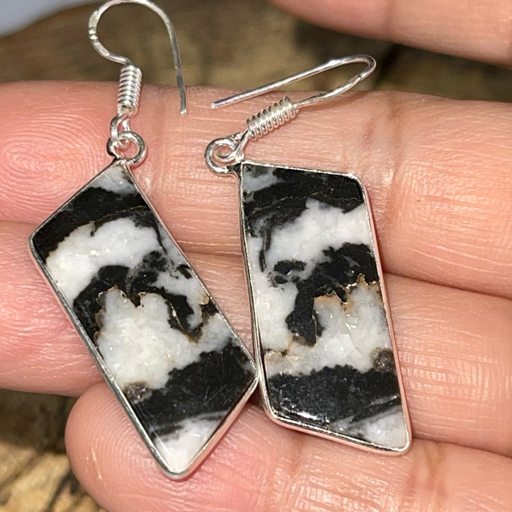 White Buffalo Turquoise Earrings 2” - Picture 11 of 13